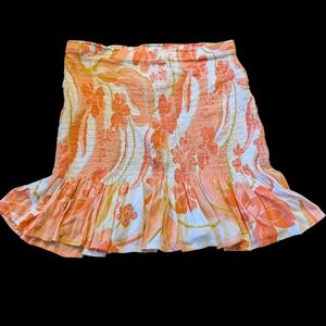 Floral Orange and White Skirt O'Neill